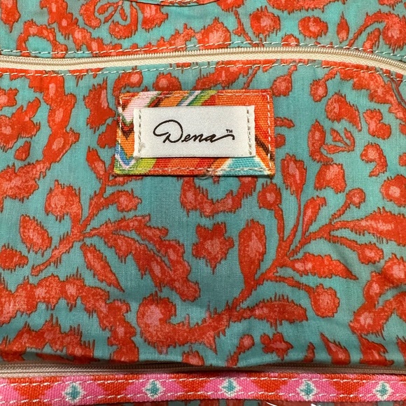 Dena Printed Fold Over Jewelry Bag (or Cosmetics) 4 Compartment With Tie EUC - Picture 10 of 10